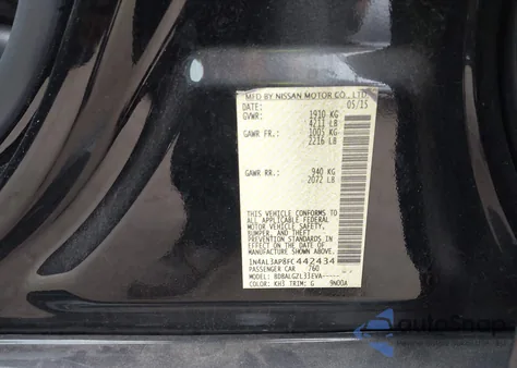 2015 Nissan Altima 2.5/2.5 S/2.5 Sl/2.5 Sv z USA, uszkodzony, nr VIN 1N4AL3AP8FC442434